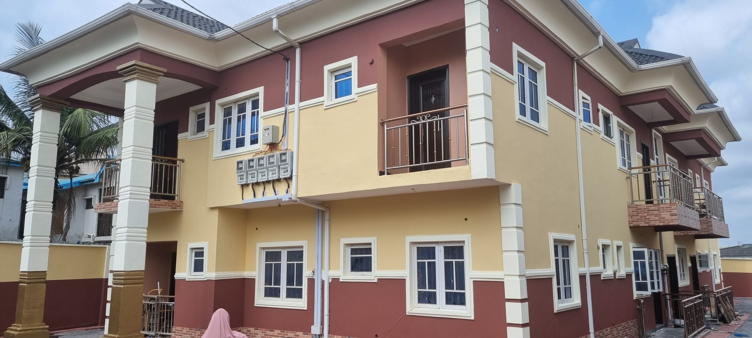 (After Painting)Design and Full Construction of a Block of 4Luxury 3 Bedroom Flat Apartment at Oko Oba,,Agege, Lagos,Nigeria
