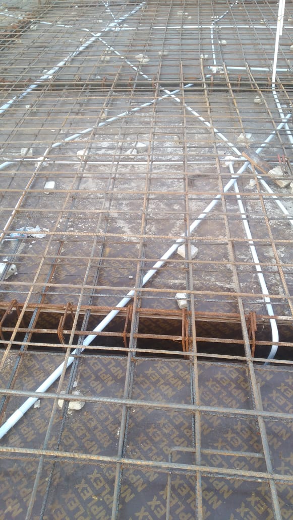 Laying of all Service Pipes and Reinforcement for the Upper Floor Slab