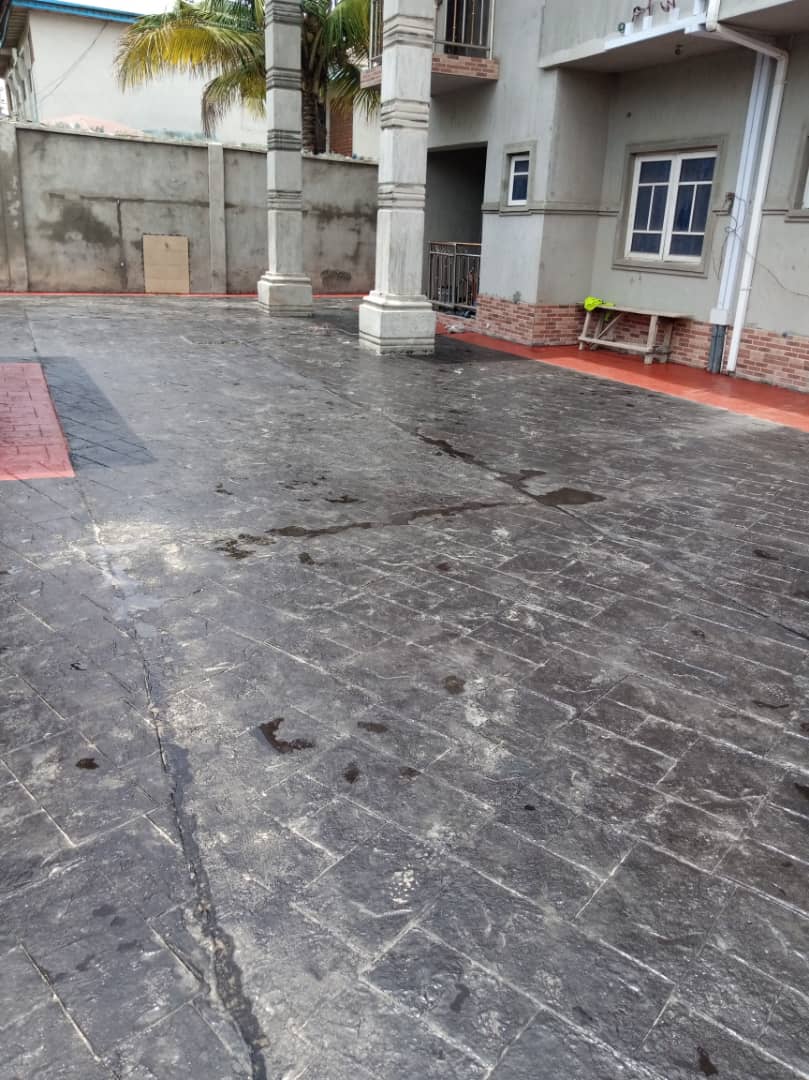 (Stamped Concrete Floor)Design and Full Construction of a Block of 4Luxury 3 Bedroom Flat Apartment at Oko Oba,,Agege, Lagos,Nigeria