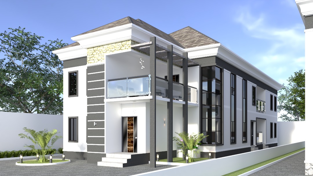 Designed Model of a Semi Detached Duplex at Ige Estate, Command, Lagos, Nigeria